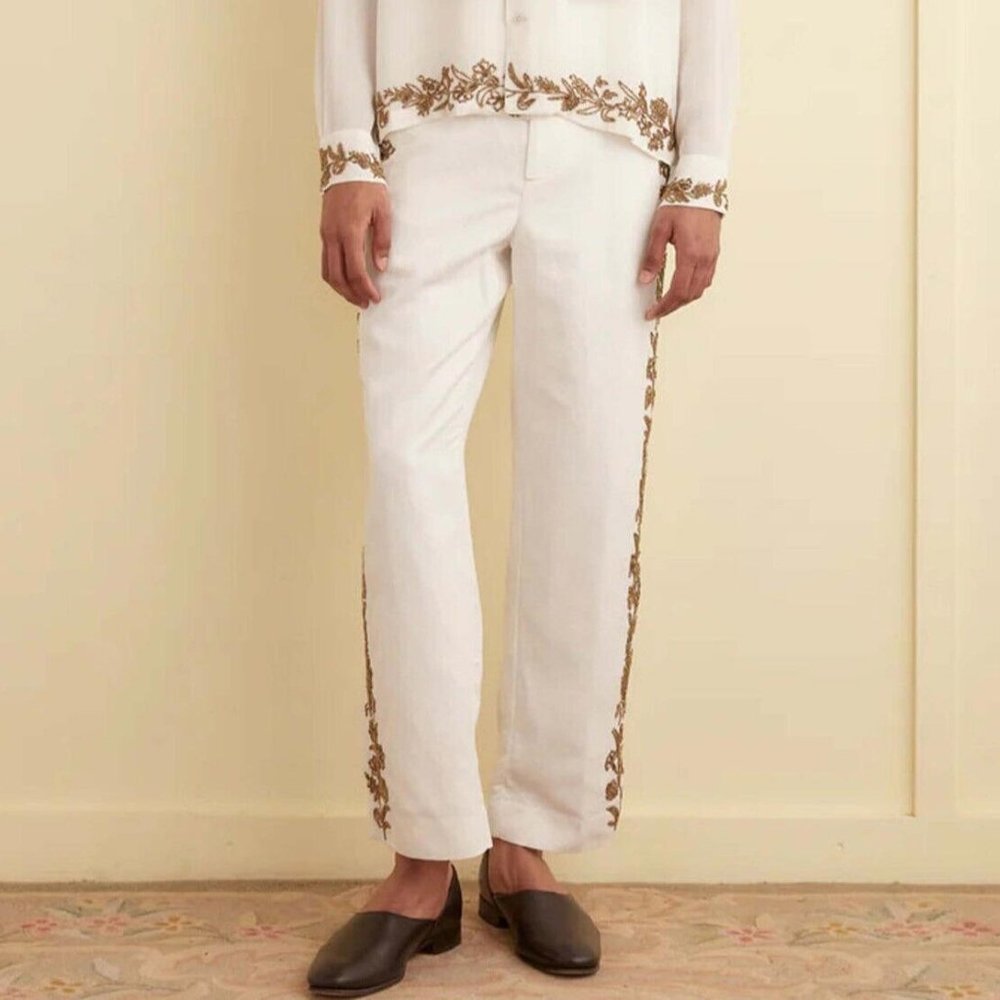 Bode Beaded Wheat Flower Trousers Men's Pants Embroidered Pull-on 29 272863